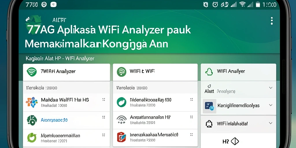 Antarmuka 77AG menampilkan analisis jaringan WiFi secara detail.