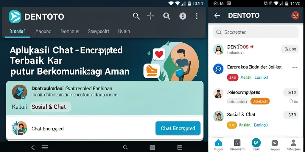 Tampilan antarmuka DENTOTO yang intuitif dan modern untuk chat aman.
