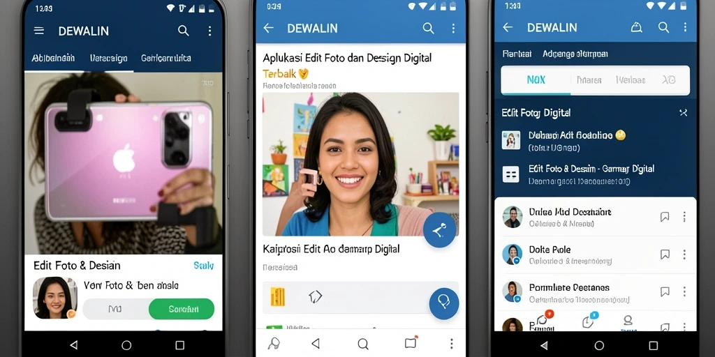 Antarmuka aplikasi DEWALIN untuk edit foto dan desain digital.