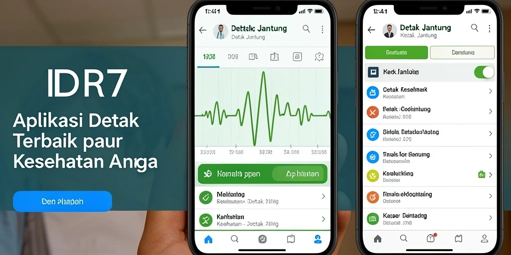 Antarmuka pengguna aplikasi Detak Jantung IDR77 yang intuitif dan informatif.
