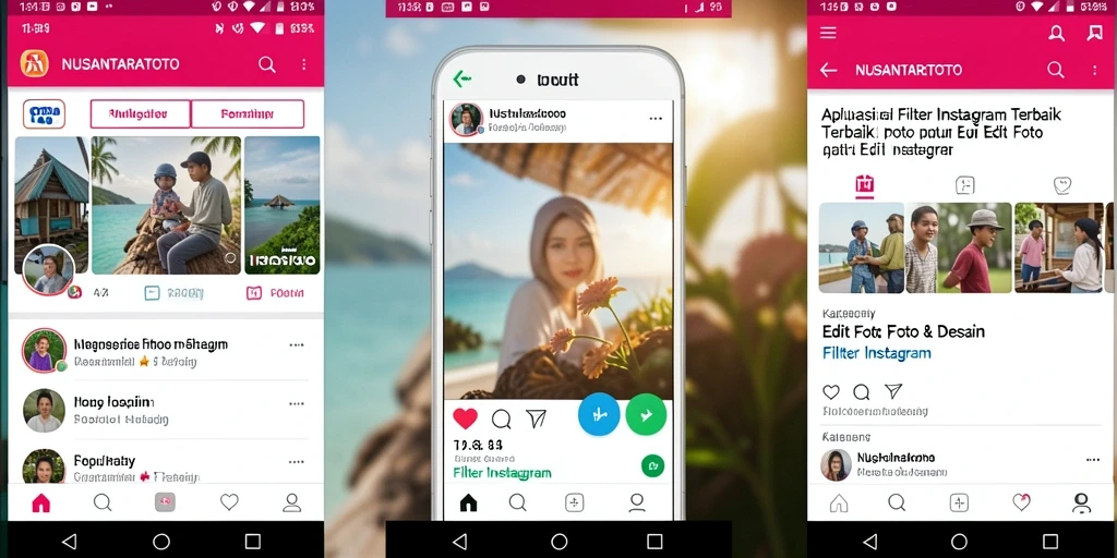 Antarmuka dan fungsi NUSANTARATOTO yang modern untuk filter Instagram.