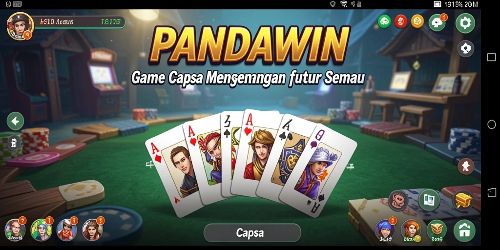 Tampilan antarmuka pengguna yang menarik dalam game Capsa.