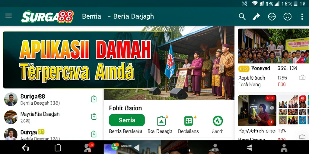 Antarmuka aplikasi SURGA88 menampilkan koleksi berita daerah yang menarik.