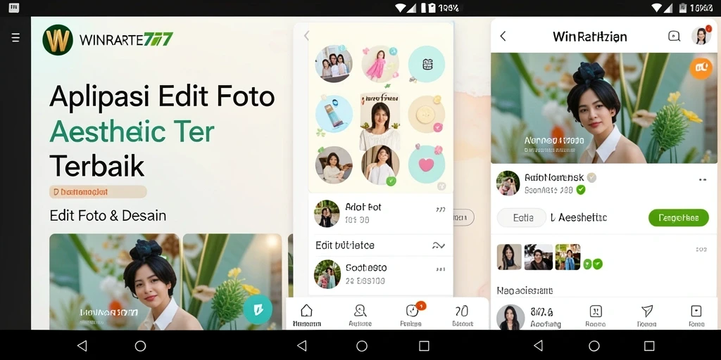 Antarmuka menarik dengan fitur edit foto aesthetic yang lengkap.